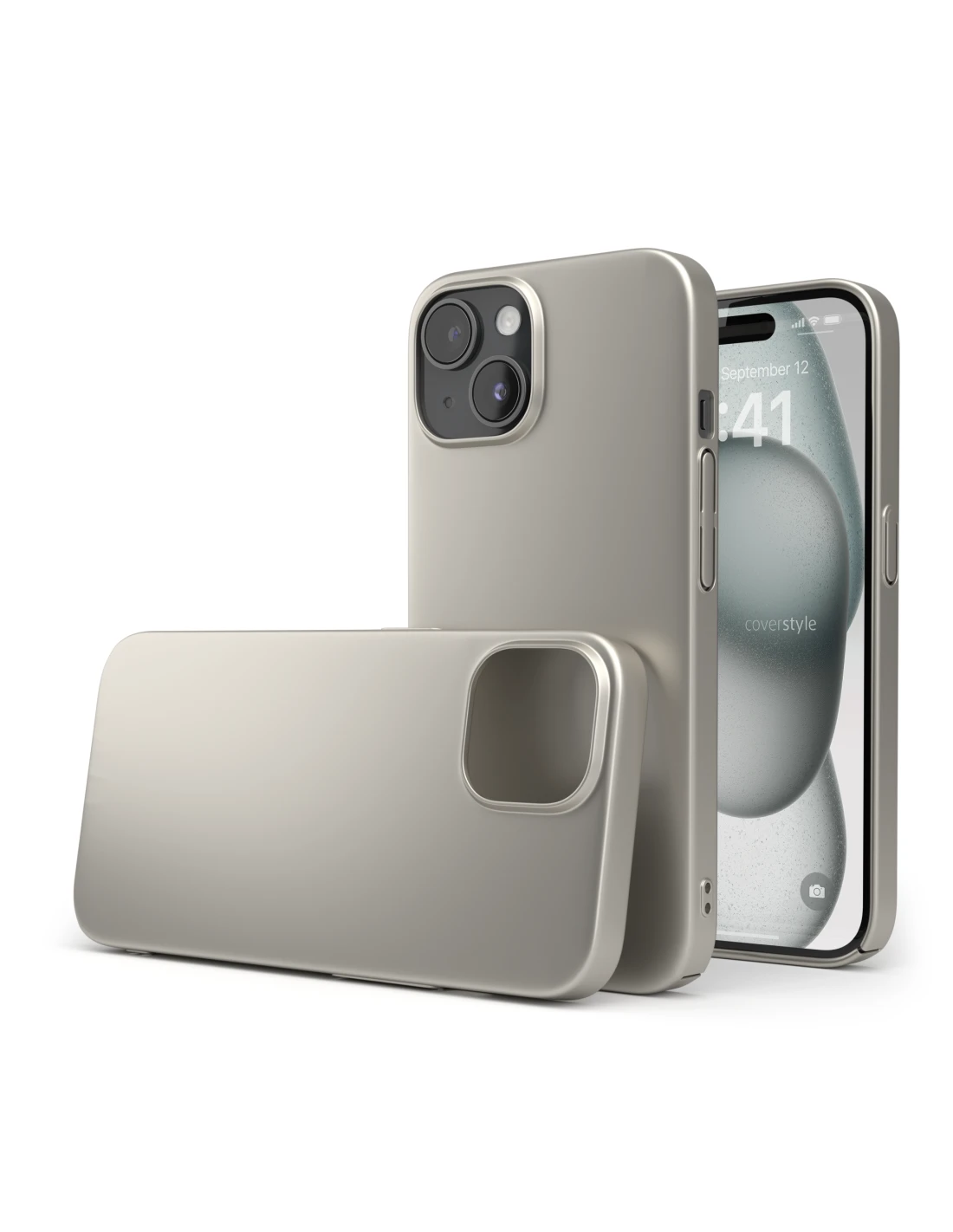 UltraSoft® - Custodia Policarbonato Opaco Soft-Touch Per IPhone 15 Plus - Titanio Naturale 1 UltraSoft® - Custodia Policarbonato Opaco Soft-Touch Per IPhone 15 Plus - Titanio Naturale