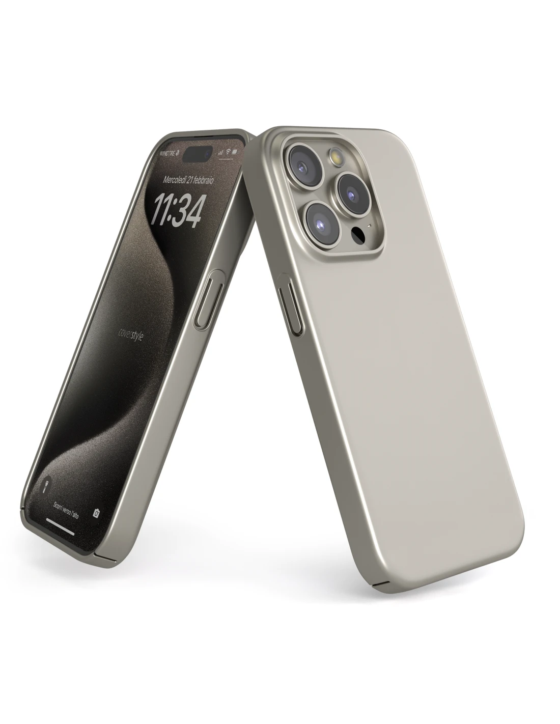 UltraSoft® - Custodia Policarbonato Opaco Soft-Touch Per IPhone 15 Pro Max - Titanio Naturale 2 UltraSoft® - Custodia Policarbonato Opaco Soft-Touch Per IPhone 15 Pro Max - Titanio Naturale - immagine 2