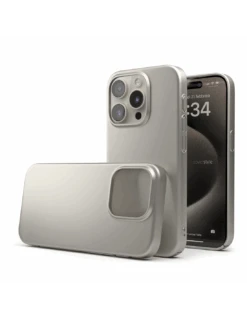 Cover Style Negozio 26 UltraSoft® - Custodia Policarbonato Opaco Soft-Touch Per IPhone 15 Pro Max - Titanio Naturale