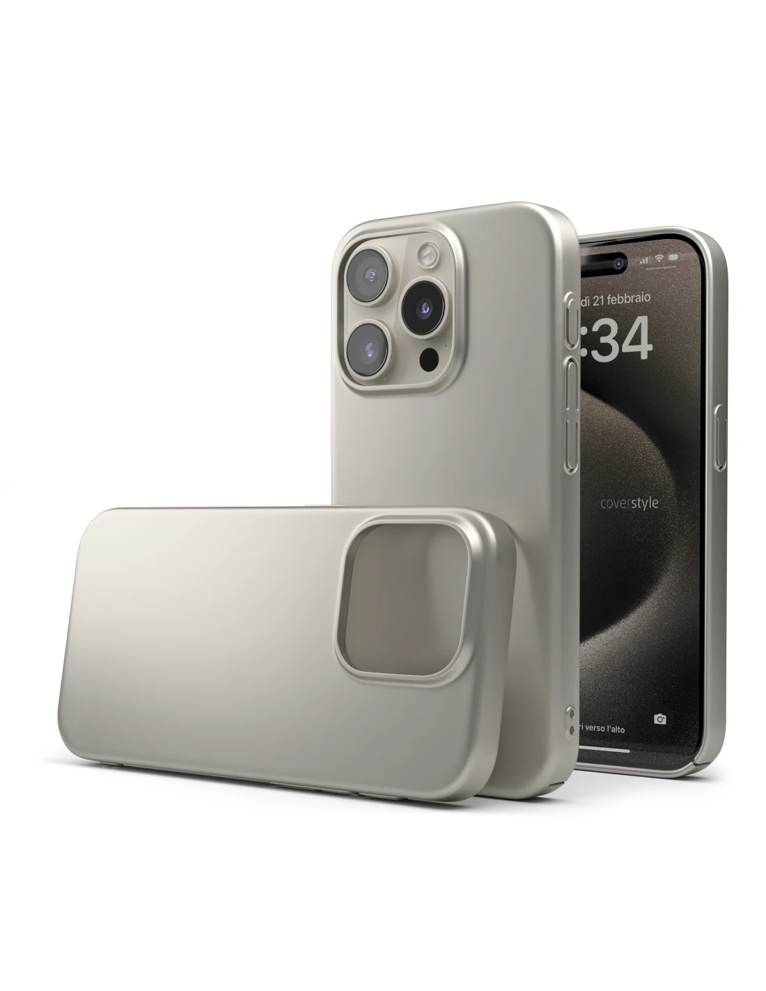 UltraSoft® - Custodia Policarbonato Opaco Soft-Touch Per IPhone 15 Pro Max - Titanio Naturale 1 UltraSoft® - Custodia Policarbonato Opaco Soft-Touch Per IPhone 15 Pro Max - Titanio Naturale