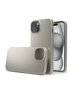 UltraSoft® - Custodia Policarbonato Opaco Soft-Touch Per IPhone 15 - Titanio Naturale